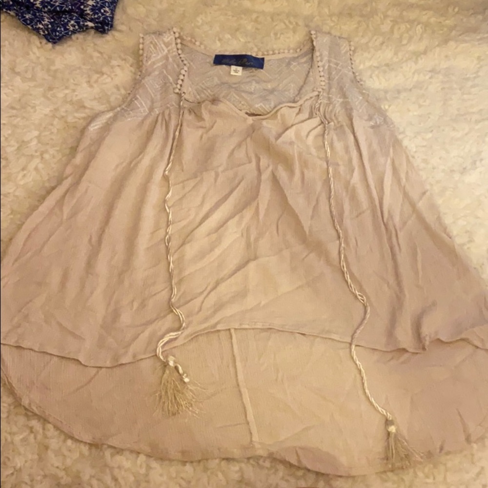 Golden/tan fun detailed tank top